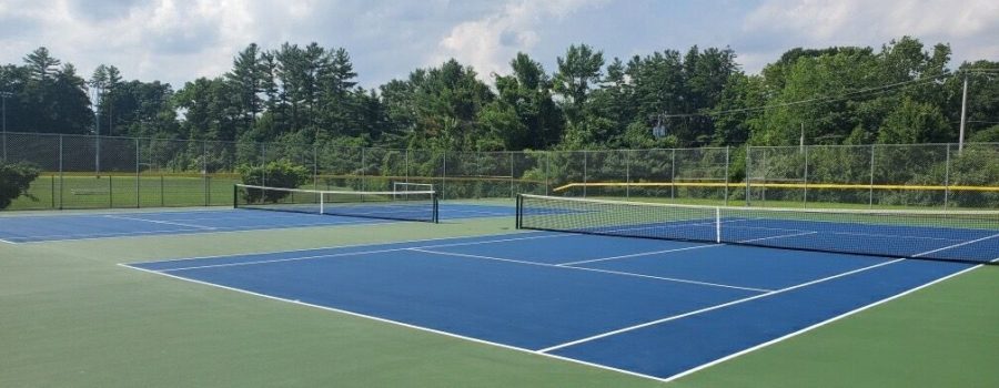 post-tensioned concrete court